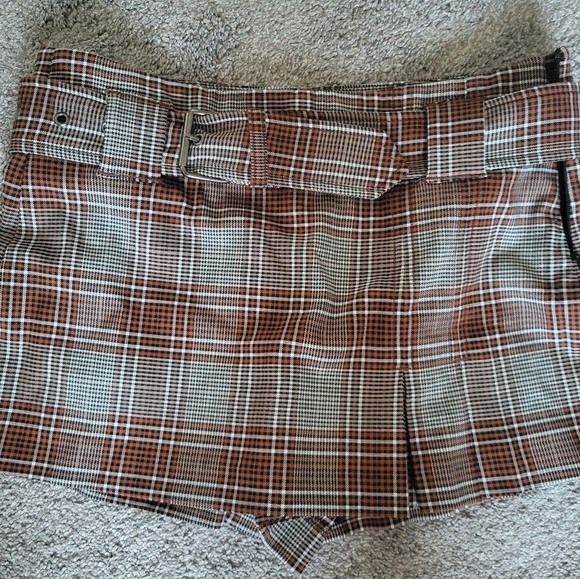 NWT Free People Sage Mini Skort / Brown Combo - Picture 3 of 9